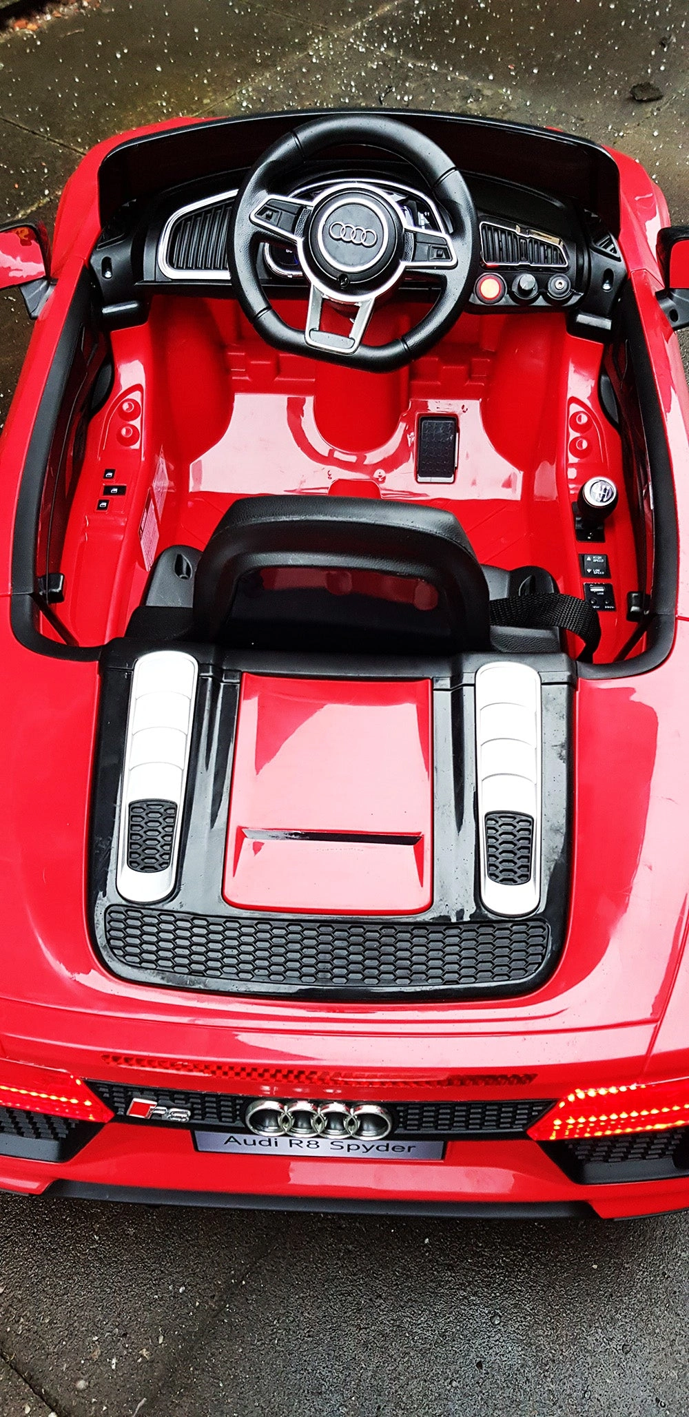 Audi R8 Spyder Kids Ride-On Car: 12V Lights, Remote & Music Fun!